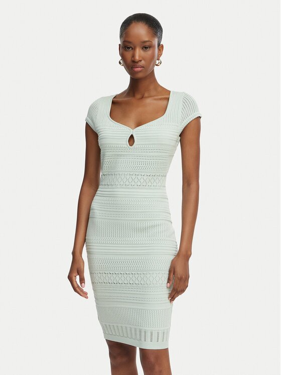 GUESS Плетена рокля W6GK21 Z0603 Светлозелен Regular Fit