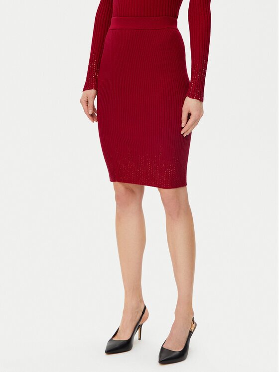 GUESS Пола тип молив W5RD83 Z2Y50 Екрю Slim Fit