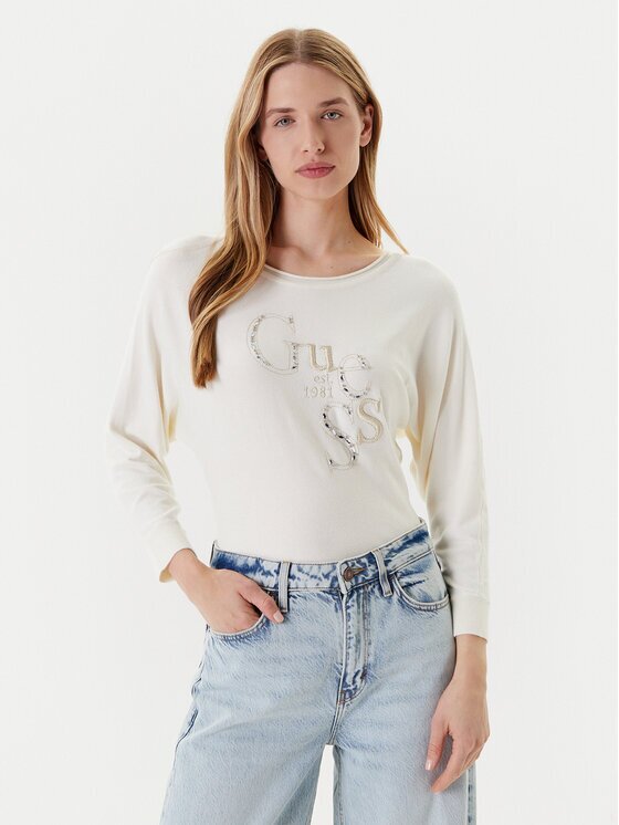 GUESS Пуловер W5YR22 Z2NQ2 Екрю Regular Fit