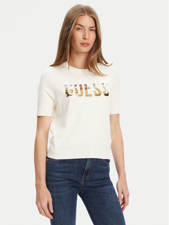 GUESS Пуловер W5YR25 Z2NQ2 Екрю Regular Fit