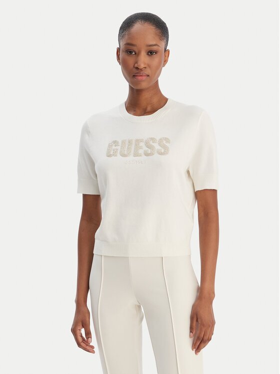 GUESS Пуловер W6RR47 Z2NQ2 Екрю Regular Fit