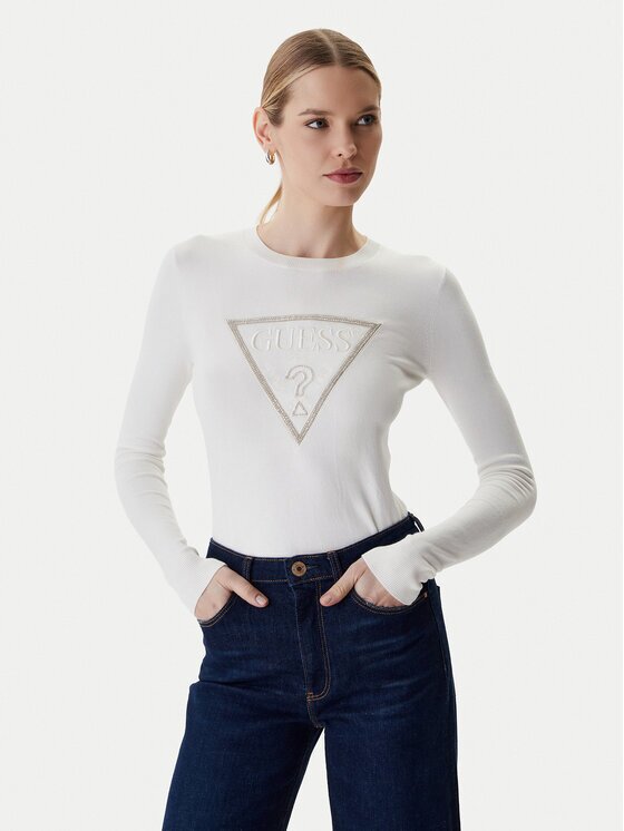 GUESS Пуловер W6RR49 Z2NQ2 Екрю Regular Fit