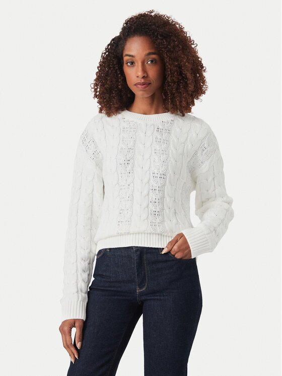 GUESS Пуловер W6YR21 Z0965 Бял Regular Fit