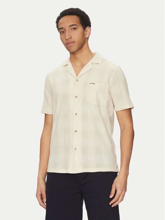 GUESS Риза F5GH03 WH431 Regular Fit