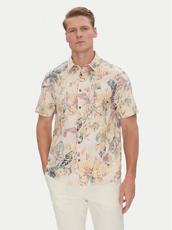 GUESS Риза M5GH42 WH800 Regular Fit