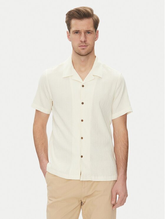 GUESS Риза M5GH67 WH340 Екрю Regular Fit