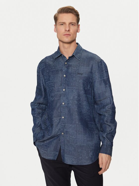 GUESS Риза M5RH22 WFKE0 Regular Fit