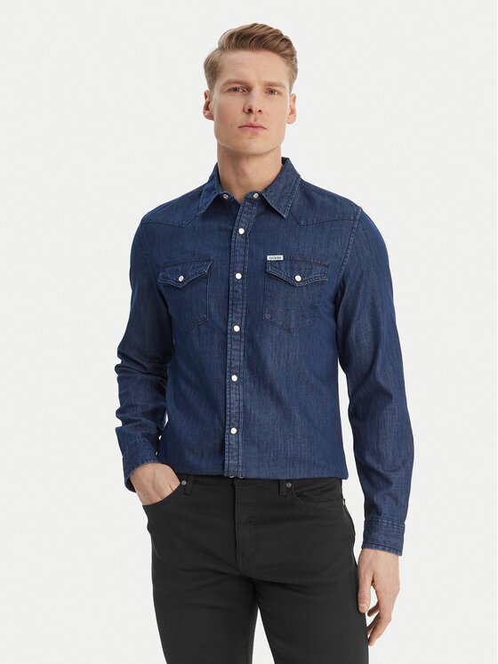 GUESS Риза M6GH88 D1052 Regular Fit