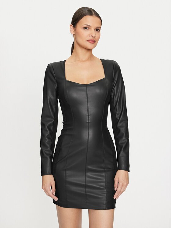 GUESS Рокля от имитация на кожа 4YGK20 7159A Regular Fit