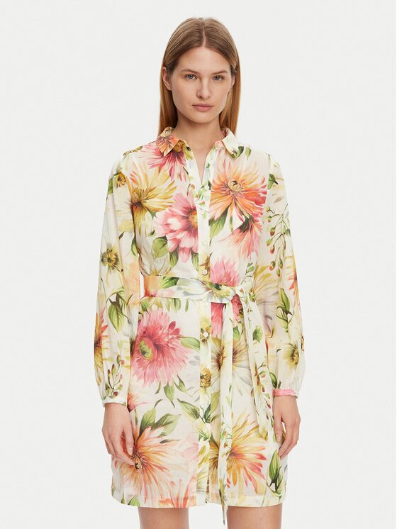 GUESS Рокля тип риза W5GK65 WH6C0 Regular Fit