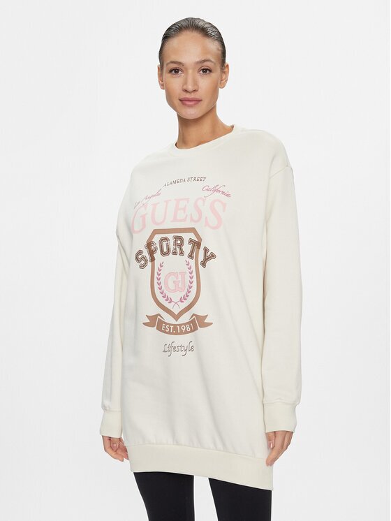 GUESS Суитшърт Graphic V4RQ11 K68I0 Екрю Regular Fit