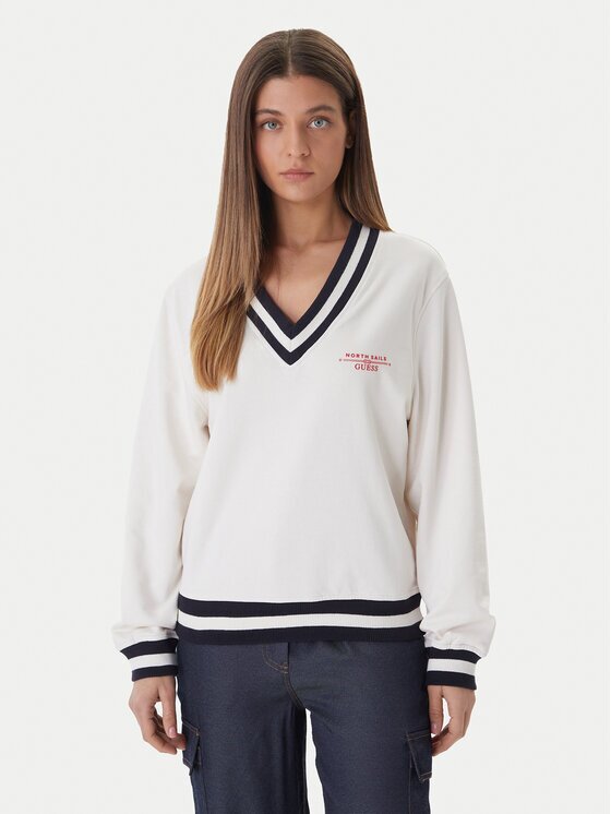 GUESS Суитшърт x NORTH SAILS W6GQ11 K3480 Екрю Regular Fit