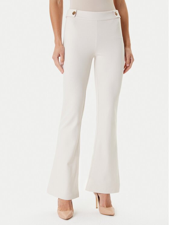 GUESS Текстилни панталони W5YB0I KCMU2 Екрю Regular Fit