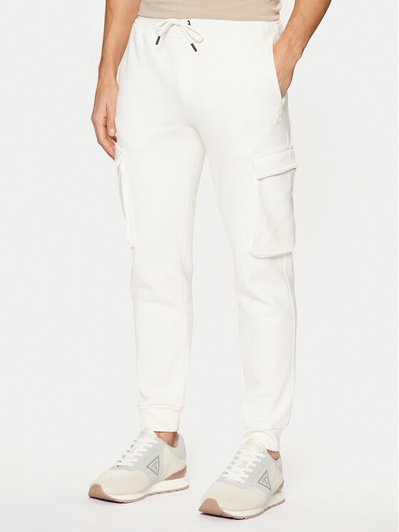 GUESS Текстилни панталони Z4YB08 K9V31 Екрю Regular Fit