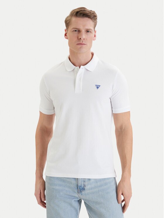 GUESS Тениска с яка и копчета F6GP03 K9WF1 Slim Fit