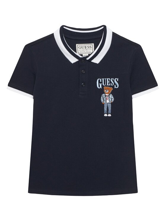 GUESS Тениска с яка и копчета L6RP01 KBV51 Regular Fit