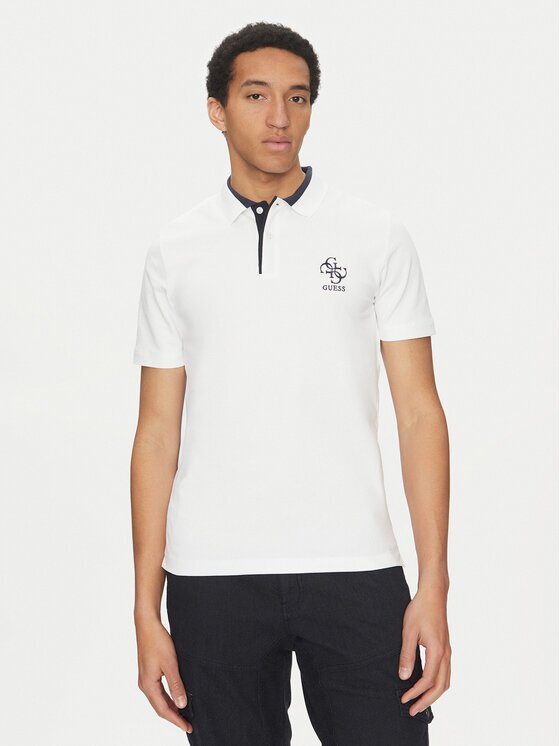 GUESS Тениска с яка и копчета M5GP60 K7O64 Slim Fit