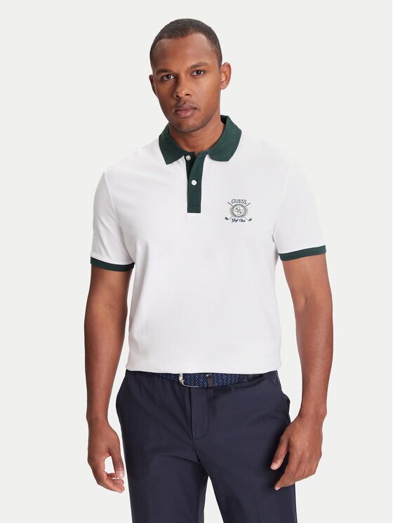 GUESS Тениска с яка и копчета M5YP03 KCJV1 Regular Fit