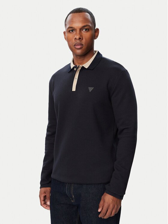 GUESS Тениска с яка и копчета M6BP11 K6203 Regular Fit