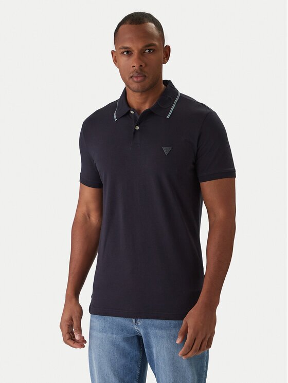 GUESS Тениска с яка и копчета M6RP66 J1314 Regular Fit