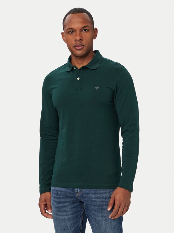 GUESS Тениска с яка и копчета M6YP36 K4395 Extra Slim Fit
