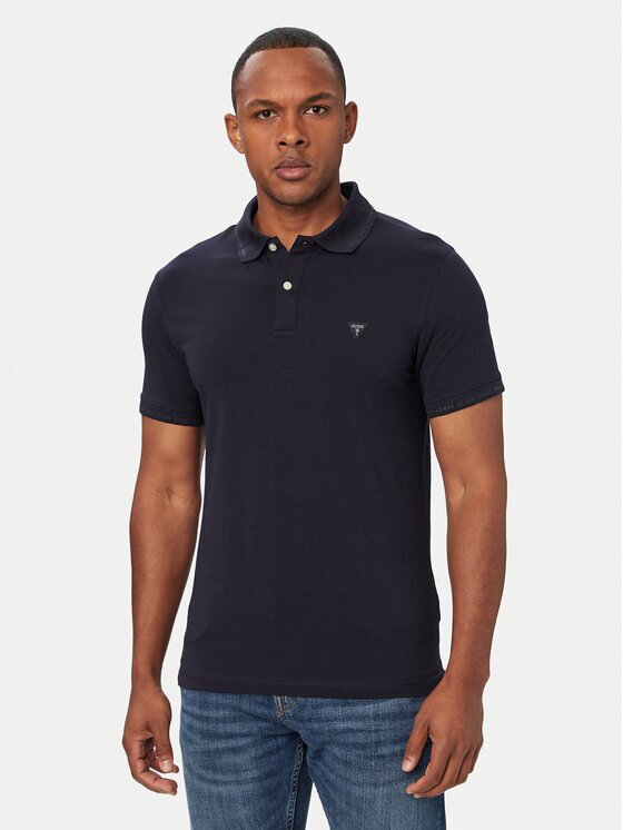 GUESS Тениска с яка и копчета M6YP66 K4394 Extra Slim Fit
