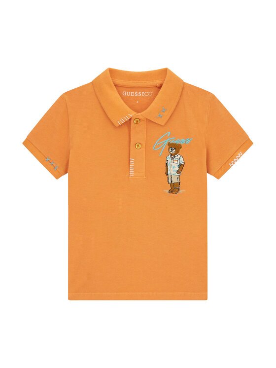 GUESS Тениска с яка и копчета N6GP01 K9WF4 Regular Fit