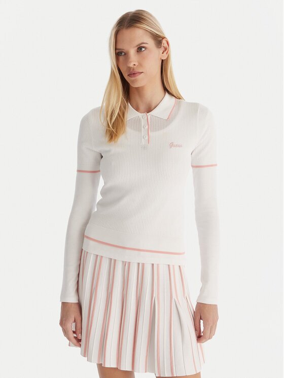 GUESS Тениска с яка и копчета V5GP00Z3D60 Slim Fit