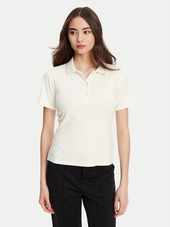 GUESS Тениска с яка и копчета V5YP01 KCX12 Regular Fit
