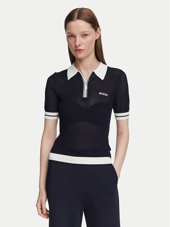 GUESS Тениска с яка и копчета V6GR04 Z0725 Regular Fit