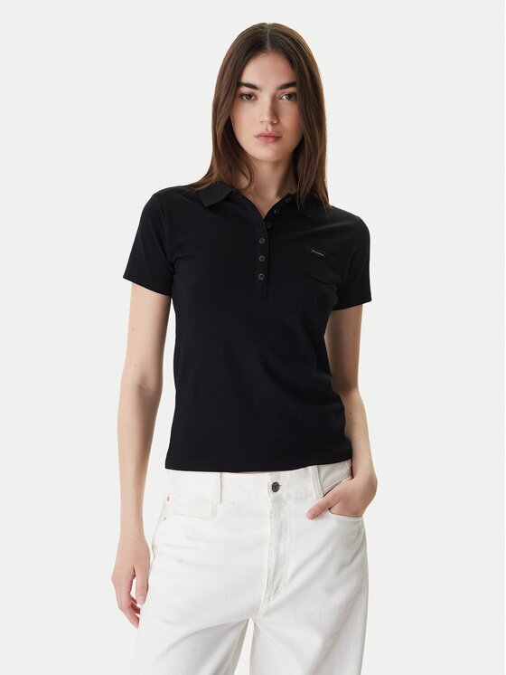 GUESS Тениска с яка и копчета W5GP73 KCYR1 Regular Fit