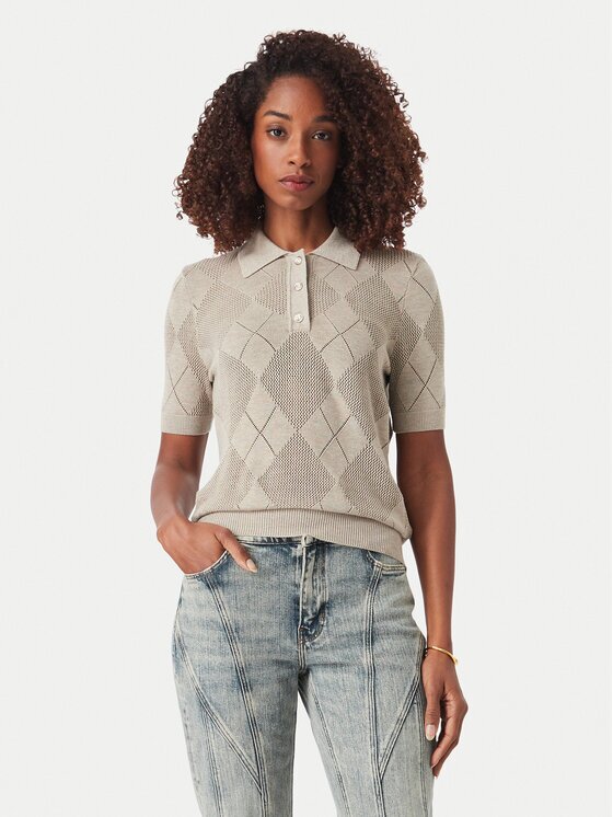 GUESS Тениска с яка и копчета W6YR17 Z0958 Regular Fit