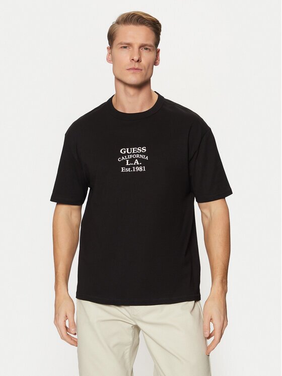 GUESS Тишърт M5RI35 K8FQ4 Черен Oversize