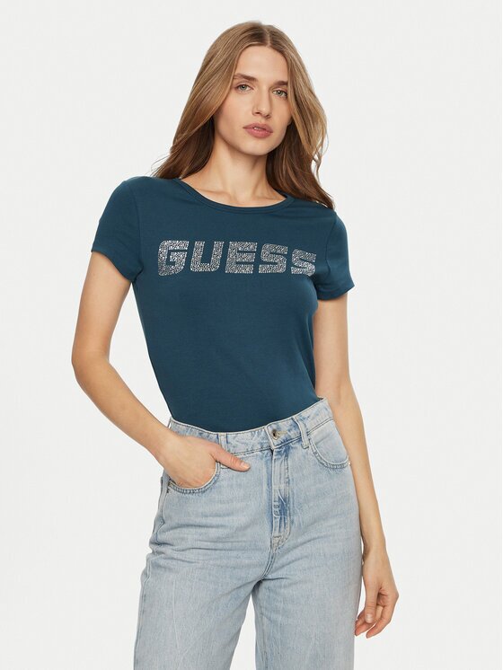 GUESS Тишърт V4BI16 KCIV1 Екрю Regular Fit