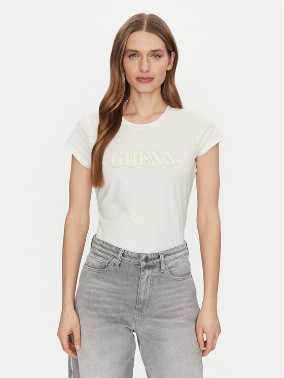 GUESS Тишърт W5GI42 J1314 Екрю Regular Fit