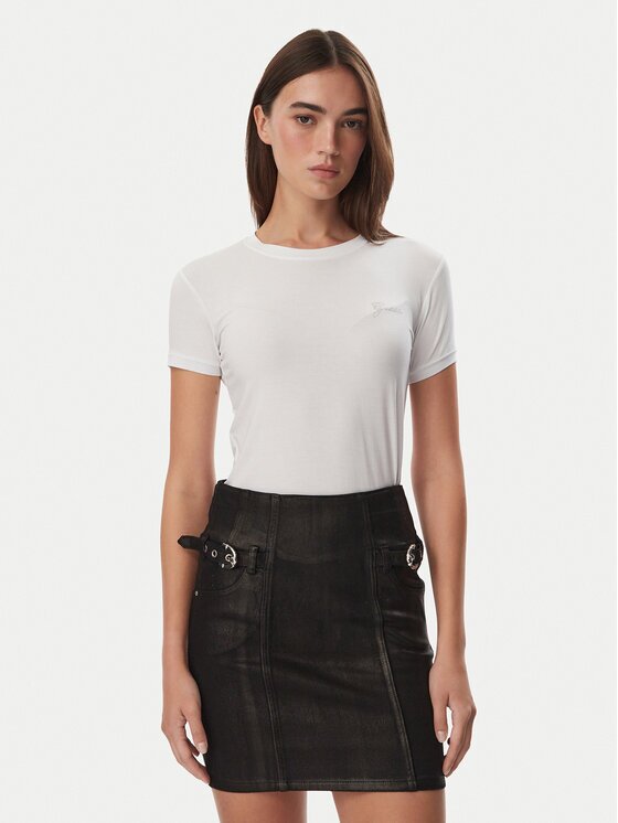 GUESS Тишърт W6YI12 K3751 Бял Slim Fit