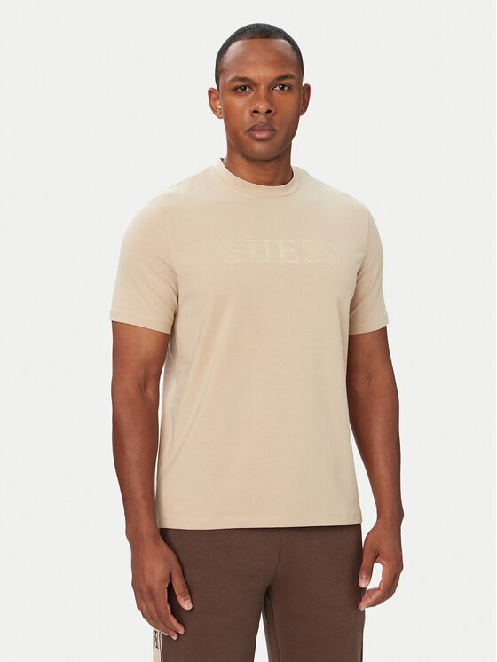 GUESS Тишърт Z6YI17 K4968 Бежов Regular Fit