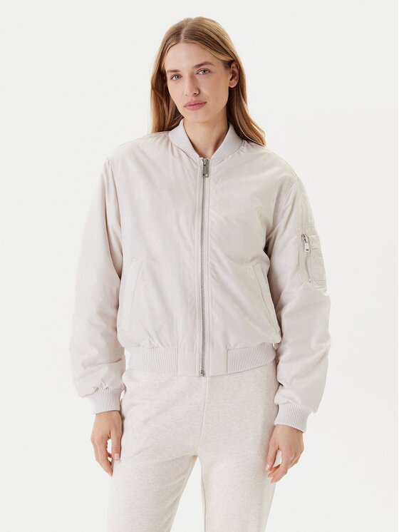 GUESS Яке бомбър W5YL08 WHDK2 Екрю Regular Fit