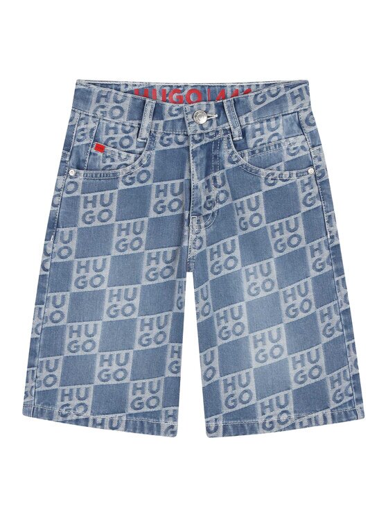 HUGO Дънкови шорти G00996 S Син Loose Fit