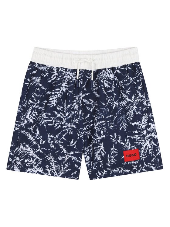 HUGO Плувни шорти G00978 S Син Regular Fit