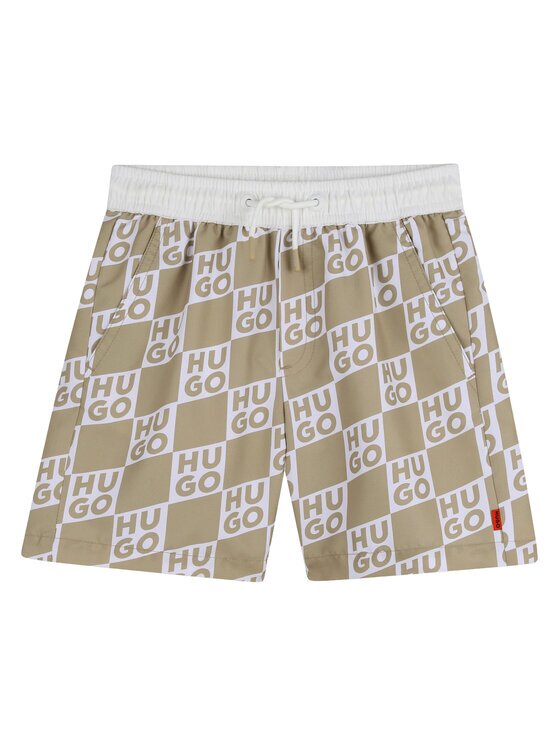 HUGO Плувни шорти G00979 D Бежов Regular Fit
