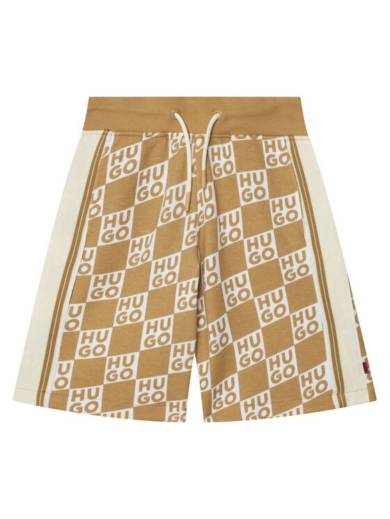 HUGO Спортни шорти G00999 S Бежов Regular Fit