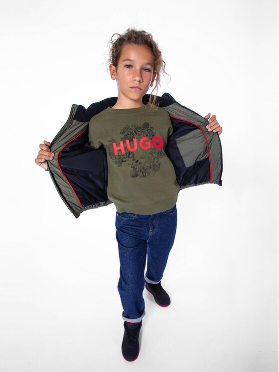 HUGO Суитшърт G25150 S Каки Regular Fit