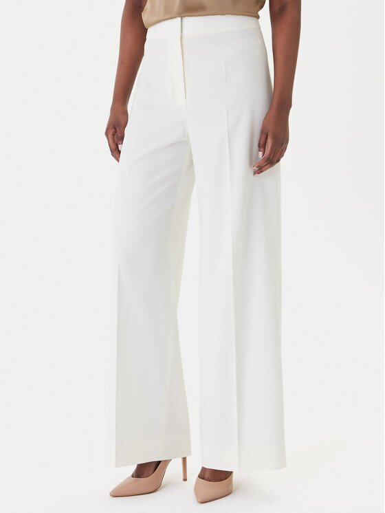 HUGO Текстилни панталони Huzili 50558131 Екрю Wide Leg
