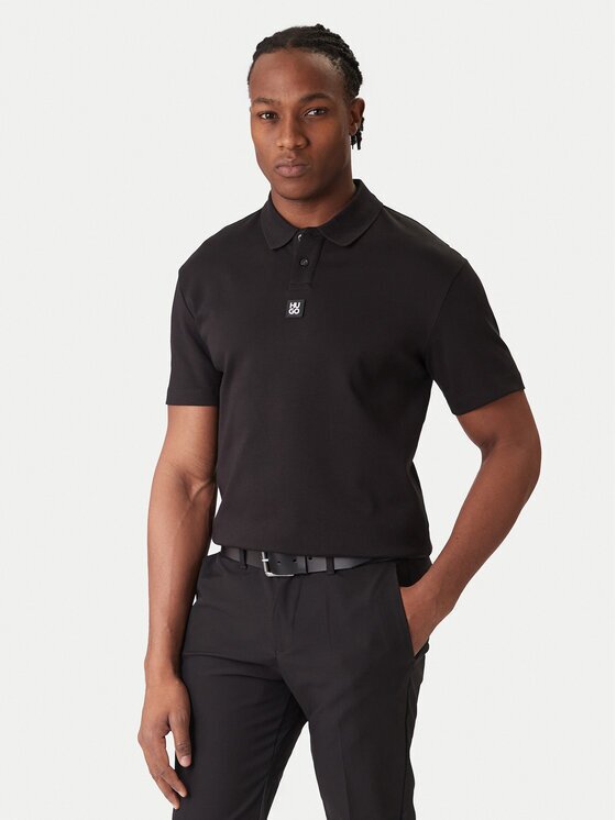 HUGO Тениска с яка и копчета Deabono_D 50517638 Regular Fit