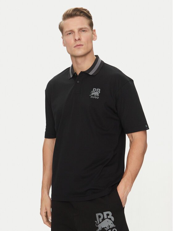 HUGO Тениска с яка и копчета Dodac_RB 50542748 Regular Fit