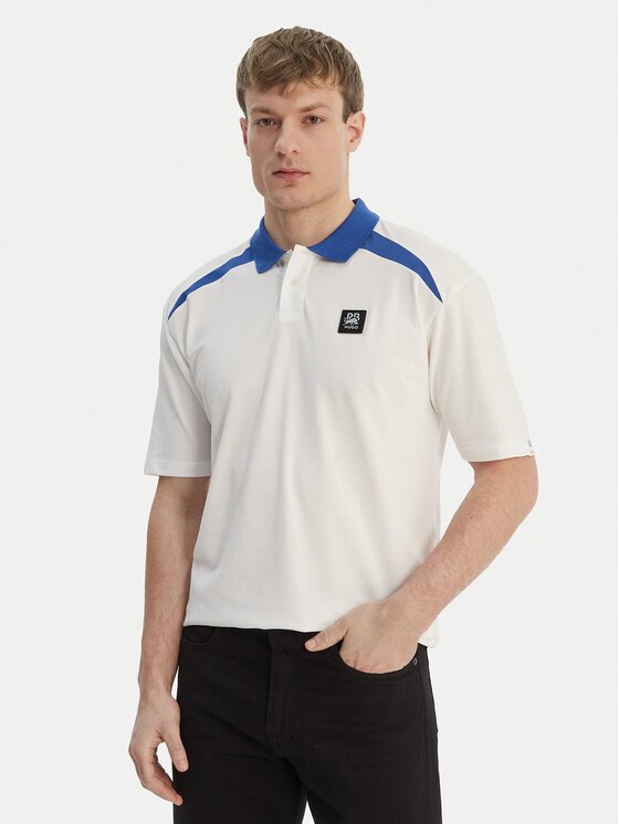 HUGO Тениска с яка и копчета Dunios_RB 50559650 Regular Fit