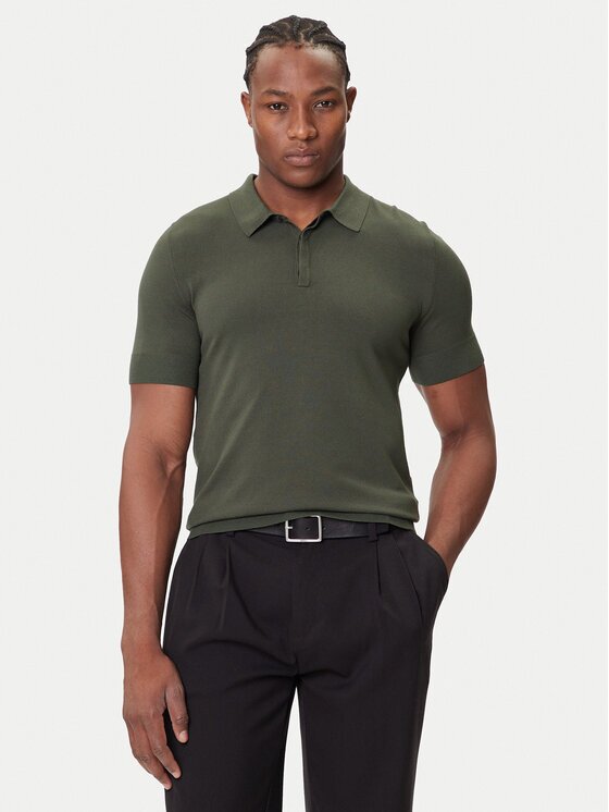 HUGO Тениска с яка и копчета San Peter-CV 50536672 Regular Fit