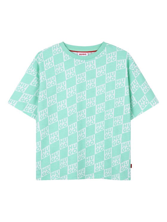HUGO Тишърт G01022 S Зелен Loose Fit