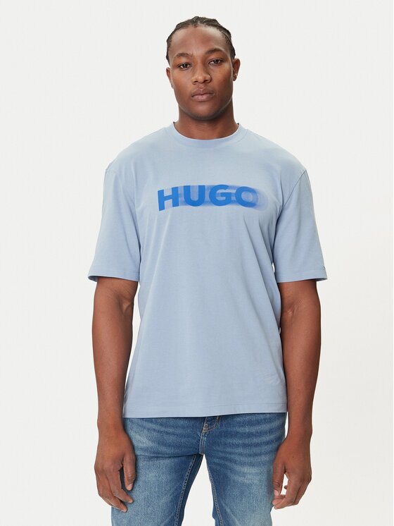HUGO Тишърт Nalax 50543493 Светлосиньо Regular Fit